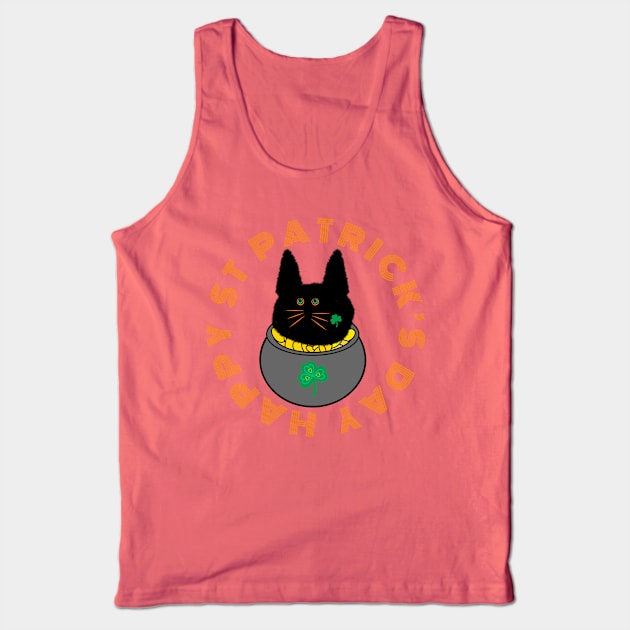 St Patrick’s Day Shamrock Cat Tank Top by chowlet